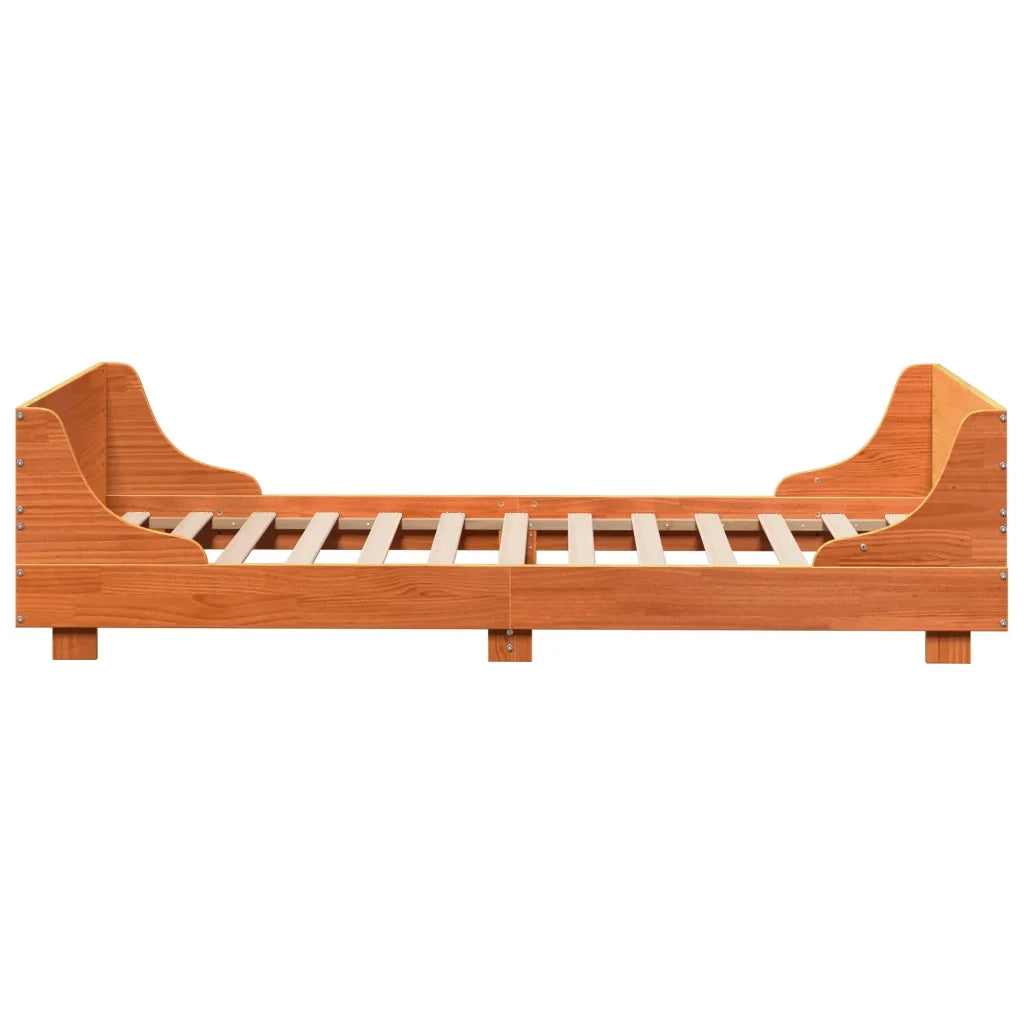 Letto senza Materasso-Struttura Letto Marrone Cera 100x200 cm in Legno di Pino 840598