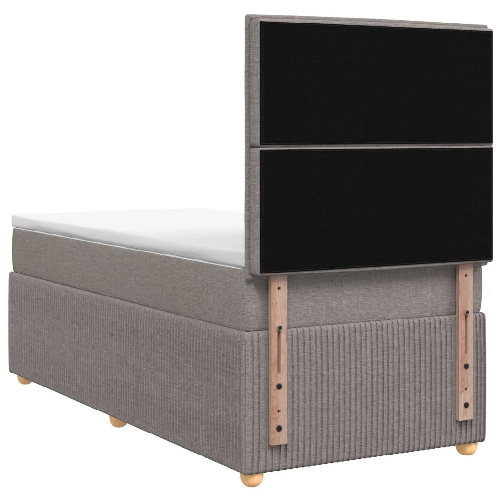 Letto box spring con materasso Tortora 90 x 200 cm Tessuto 3454302