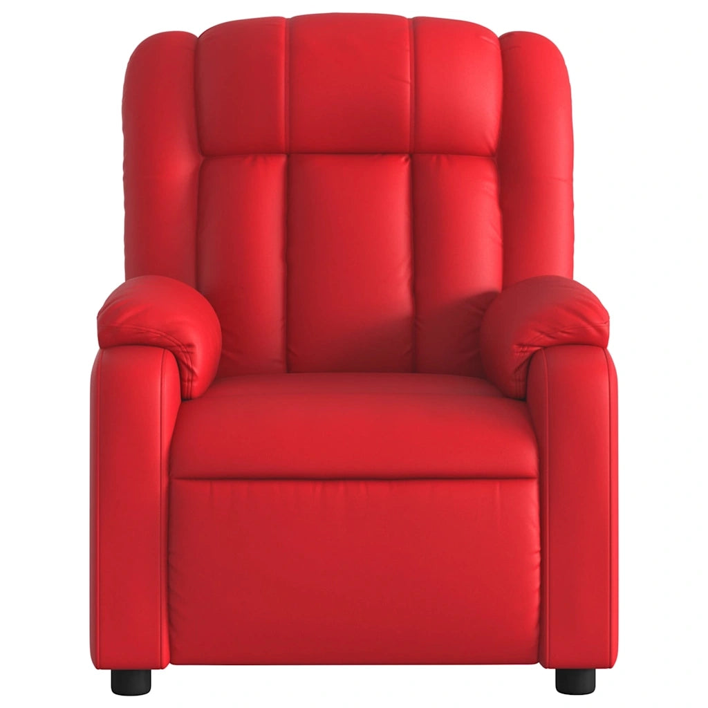 Fauteuil de massage inclinable rouge similicuir