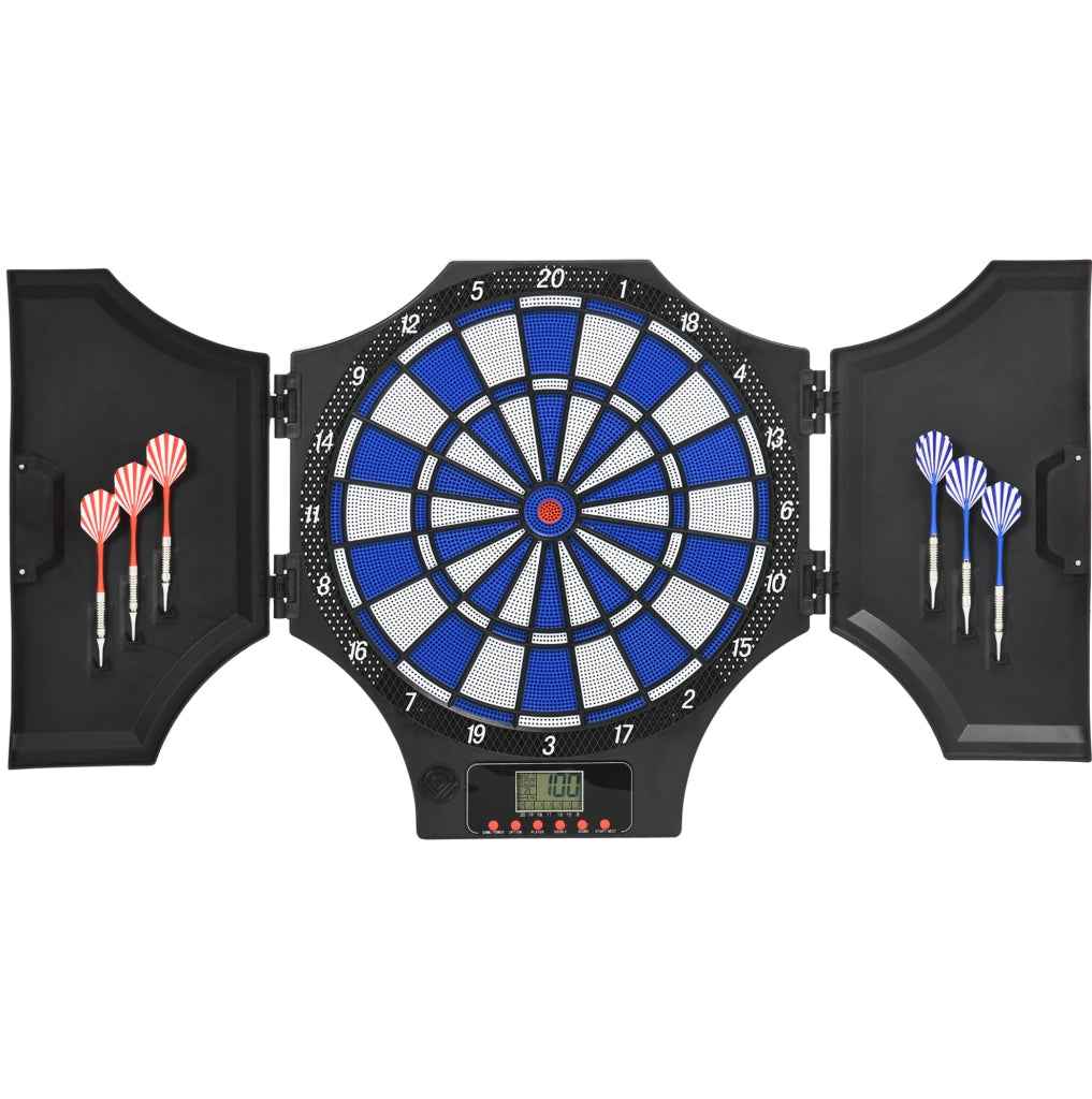 Bersaglio elettronico ULEVR con 31 giochi, LCD e ante protettive, fino a 8 giocatori, nero