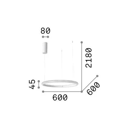 Lampada Sospesa Collezione MIRACLE LED 37W Luce Calda 3000K Bianca Ideal Lux