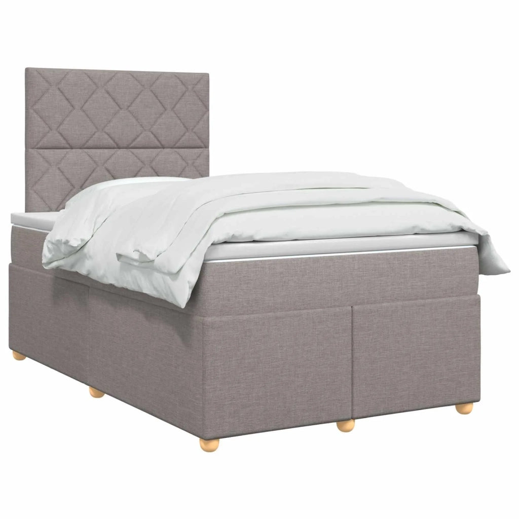 Letto box spring con materasso Tortora 120 x 190 cm Tessuto 3455312
