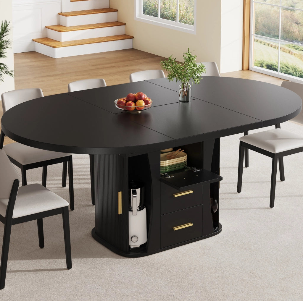 TAVOLO allungabile 118-158 cm MDF nero