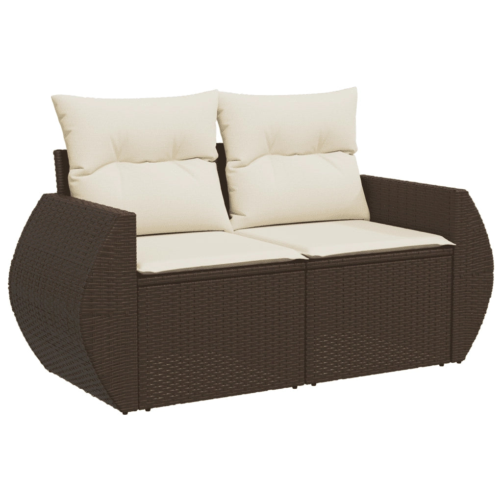 Set Divano da Giardino 5 pz con Cuscini Marrone in Polyrattan 3253670