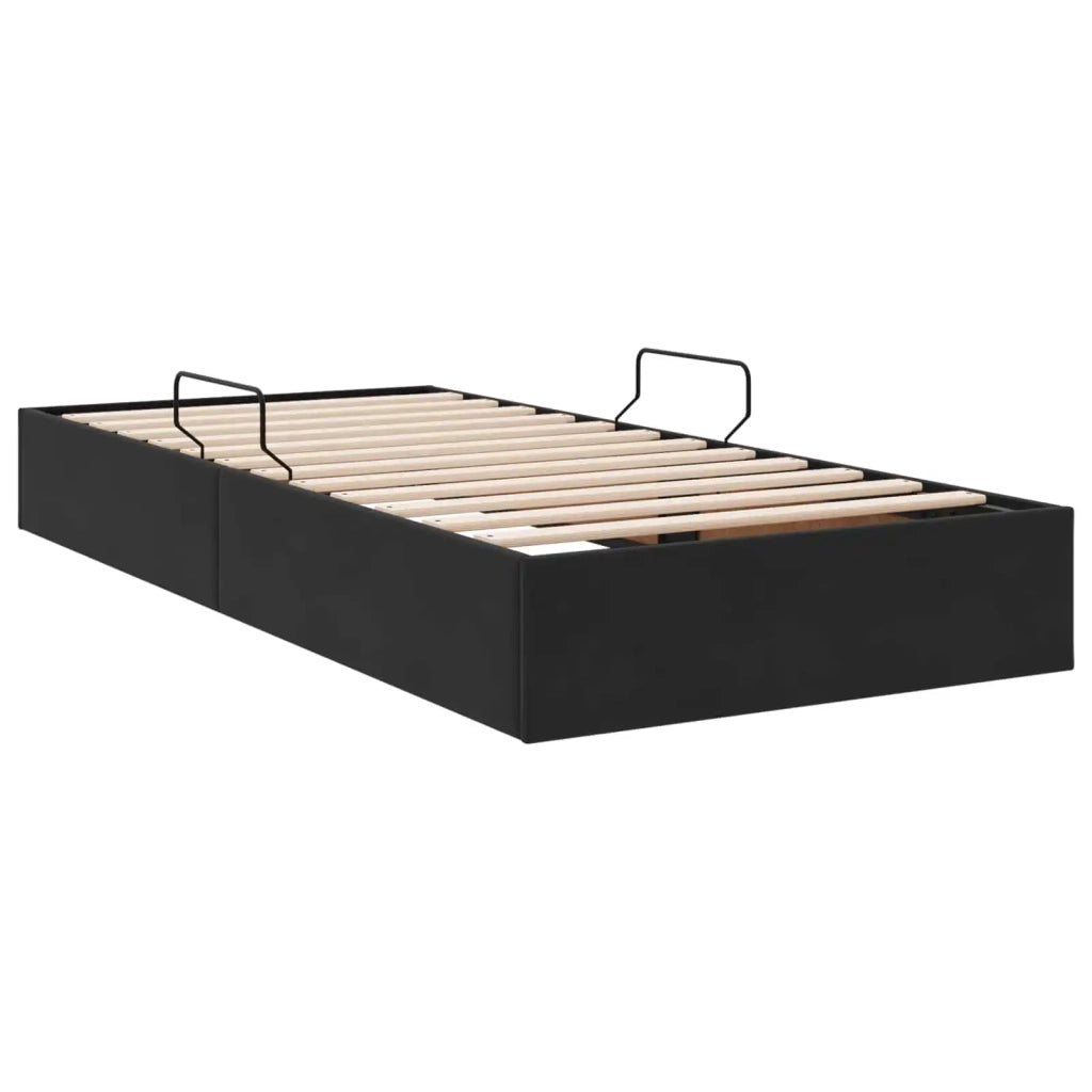 Letto ottomano con archiviazione Nero 100 x 200 cm Velluto 3442864