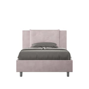 BS COM Letto una piazza e mezza senza rete imbottito 110x210 microfibra glicine