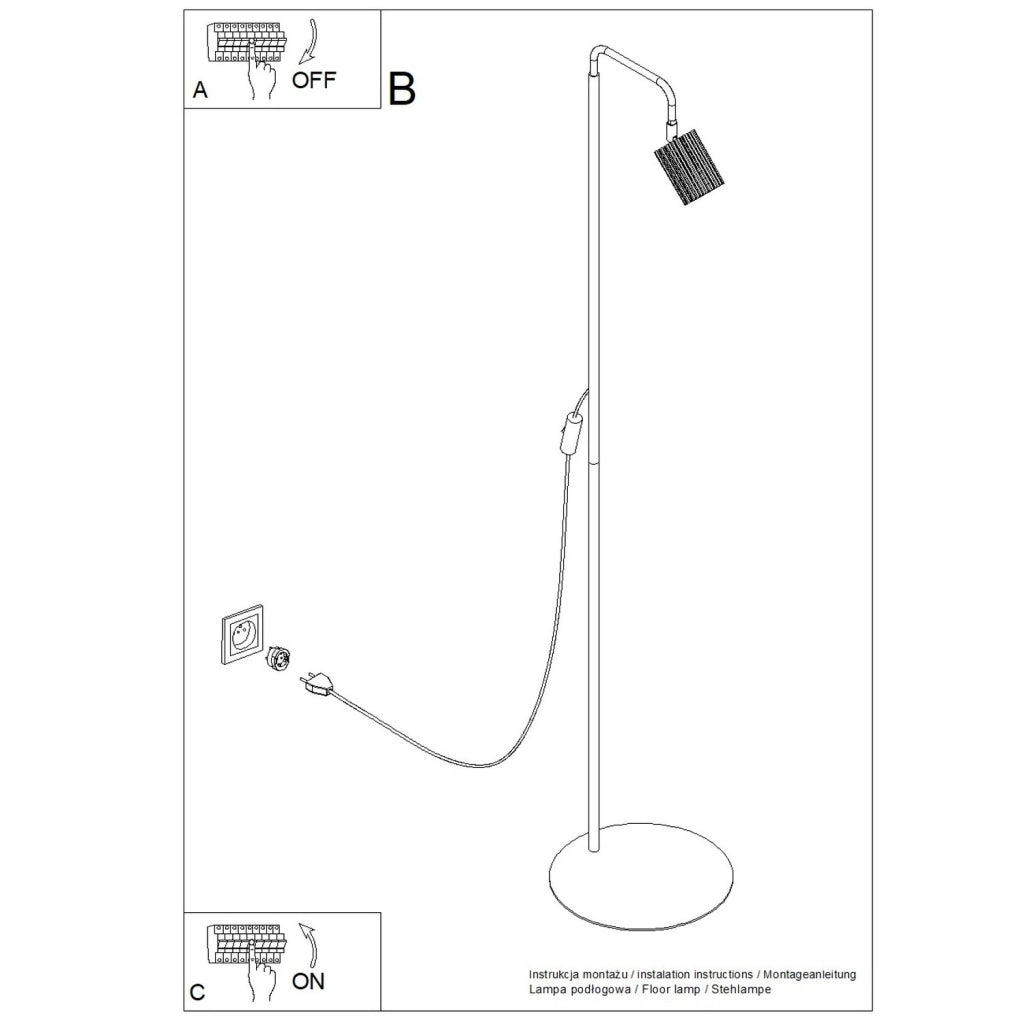 Lampada da terra RAYO 1 azzurra