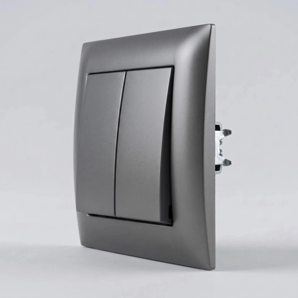Interruttore Doppio Con Cornice Oste Jnh007-w Grey