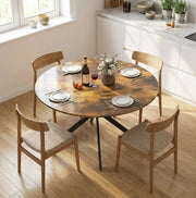 Tavolo da pranzo rotondo Ø120 cm industriale marrone rustico