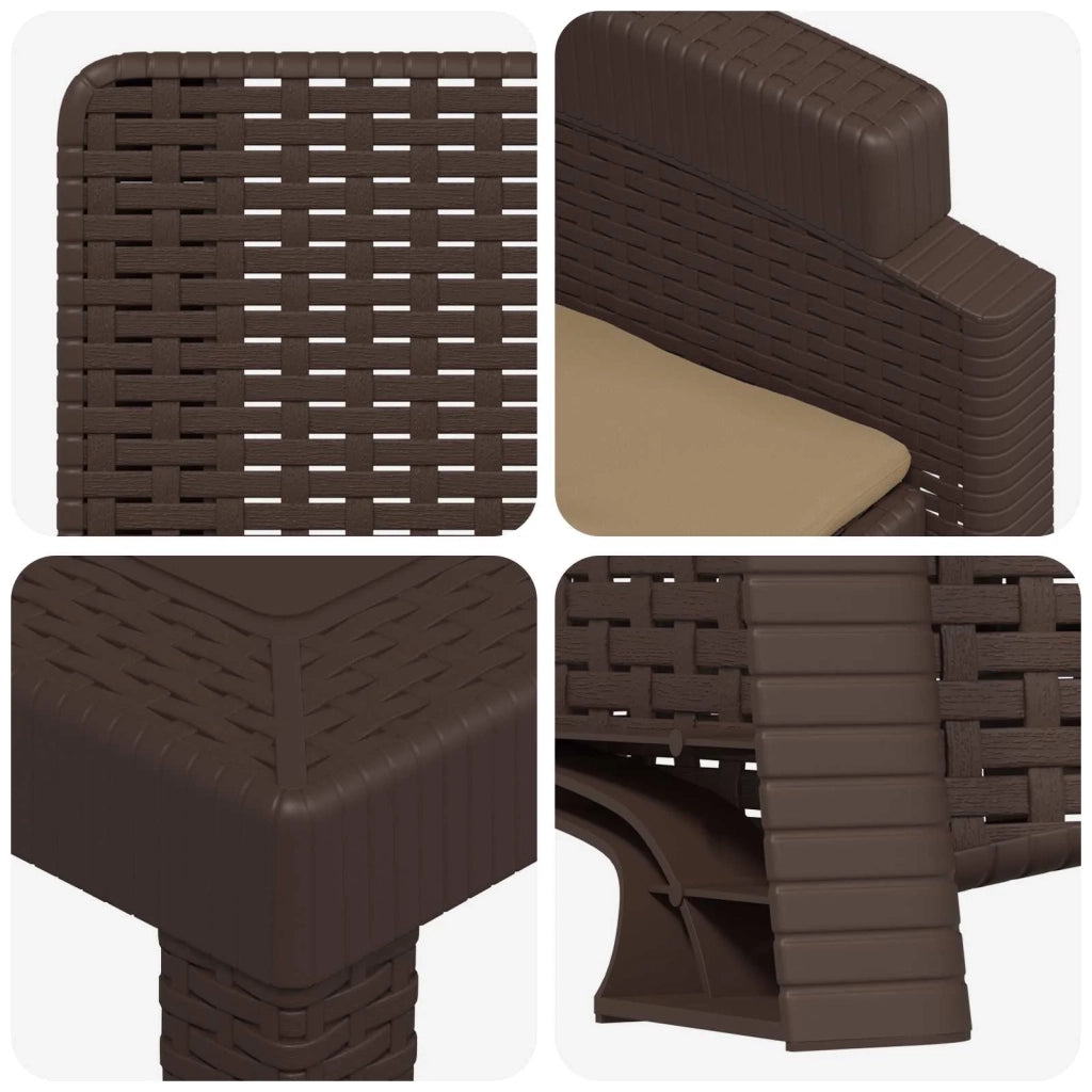 Set da Pranzo per Giardino 11 pz Marrone e Tortora PP 3430173