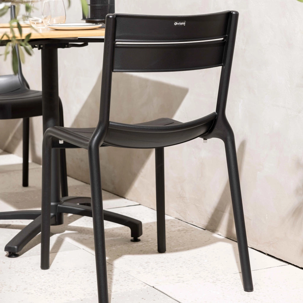 Oviala - Sedia da giardino in plastica nera