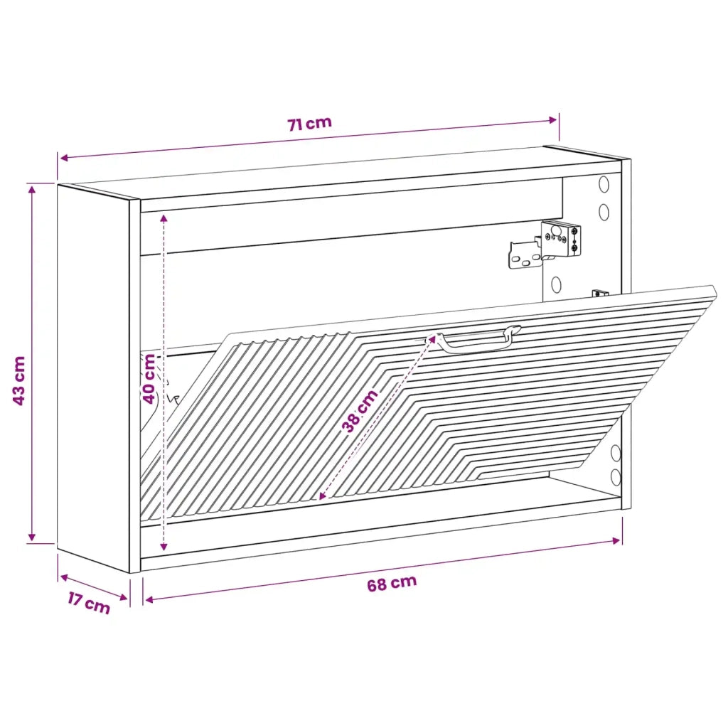 Mobiletto per Scarpe da Muro HAARLEM 71 x 17 x 43 cm 896850