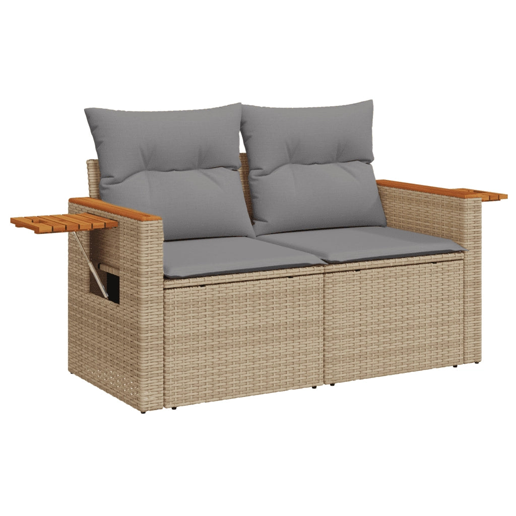 Set Divano da Giardino 4 pz con Cuscini Beige Misto Polyrattan 3265490