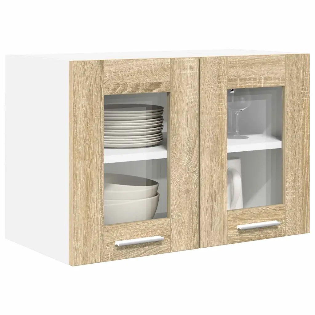 Armoire suspendue 2 pc Chêne Sonoma Bois d'ingénierie