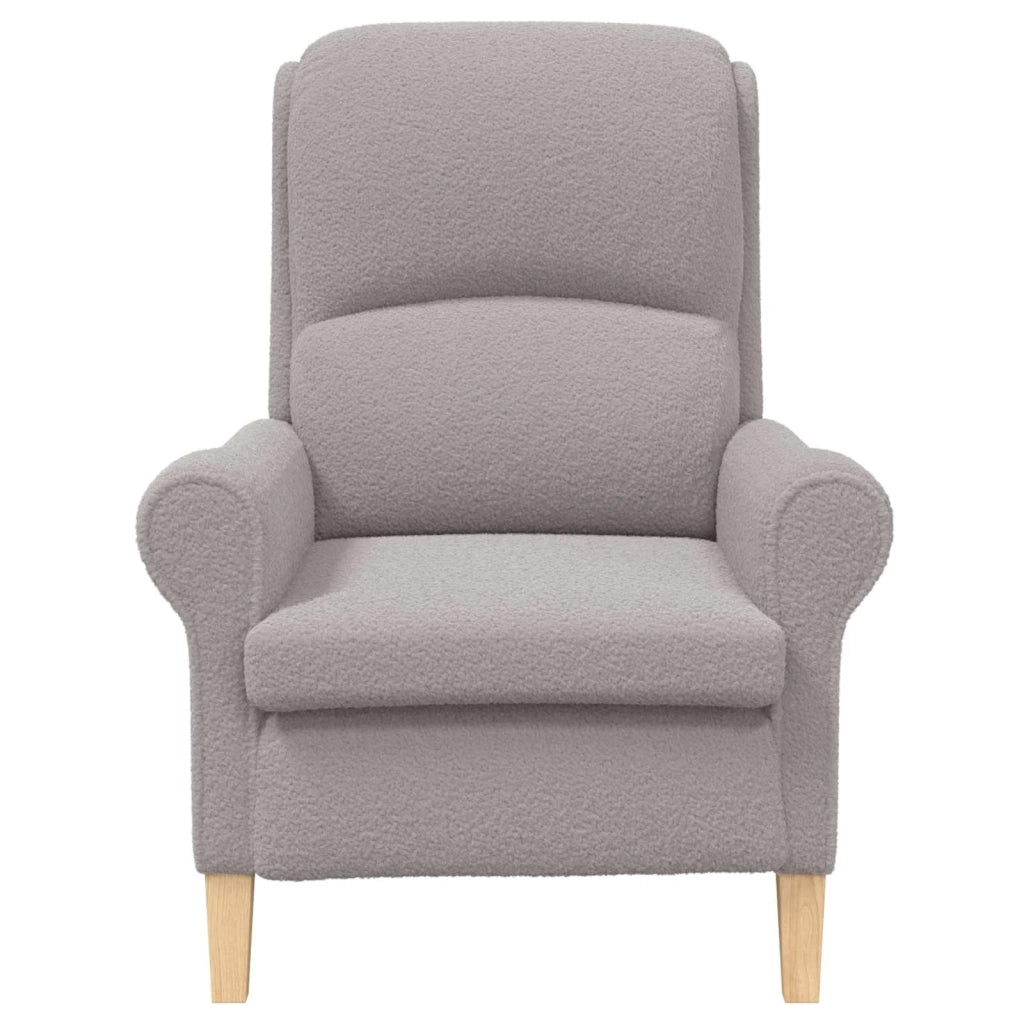 poltrona Grigio chiaro 76 x 94 x 102 cm Tessuto Sherpa morbido