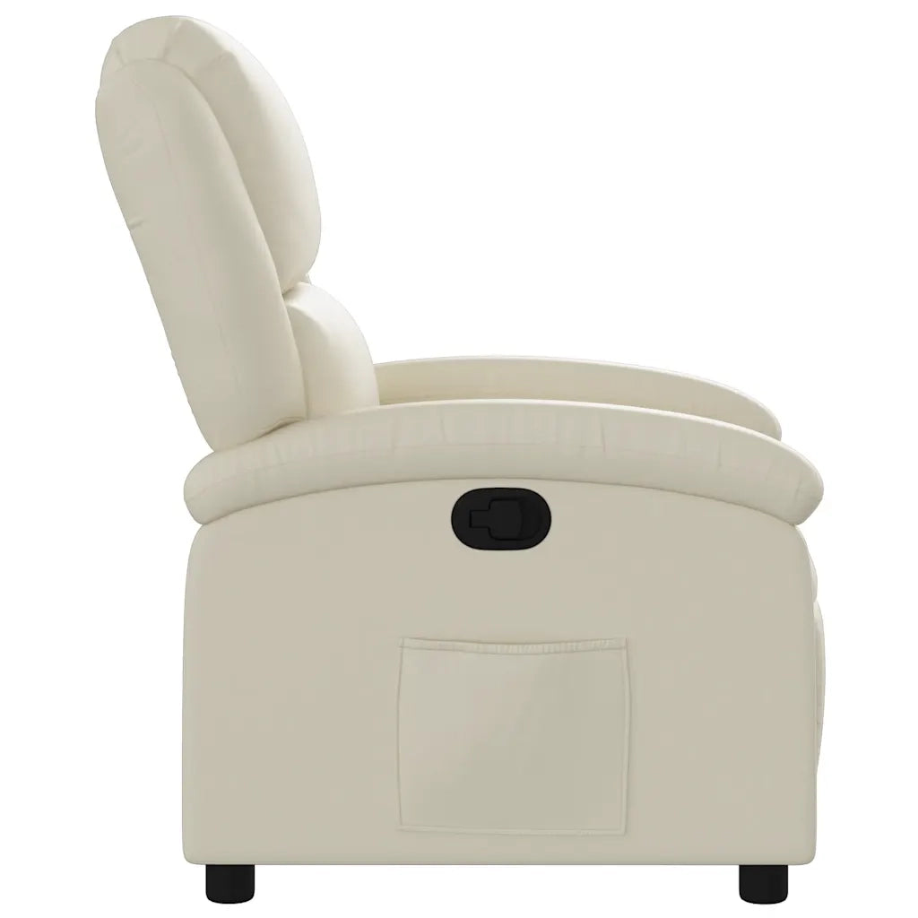 Poltrona | Sedia Relax Reclinabile Crema in Similpelle