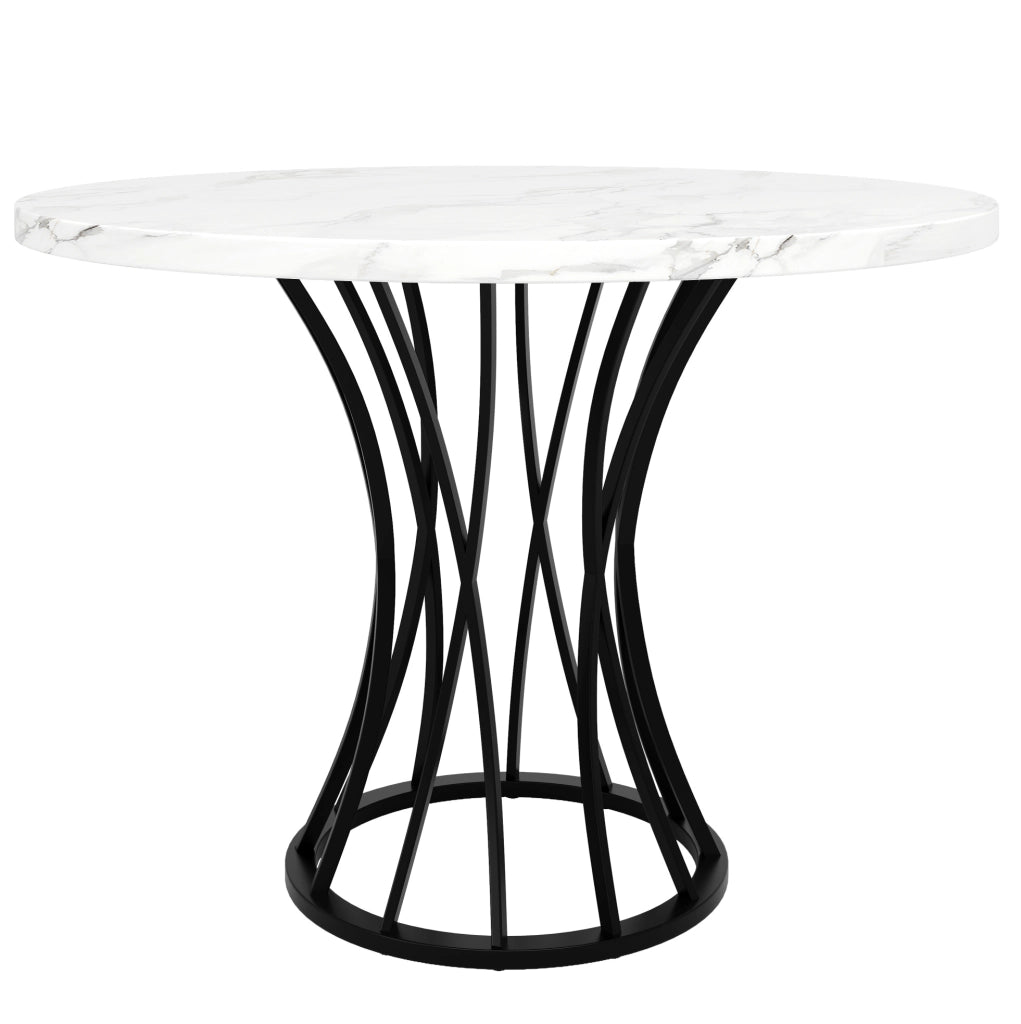 TAVOLO DA PRANZO ROTONDO 80x80x76 cm MDF Nero