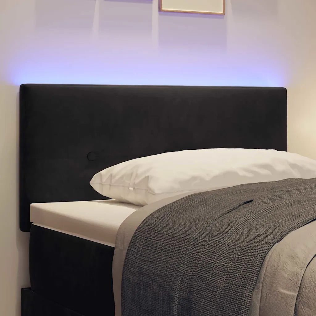 Testiera | Testata LED con strisce LED Nero 100 cm Velluto