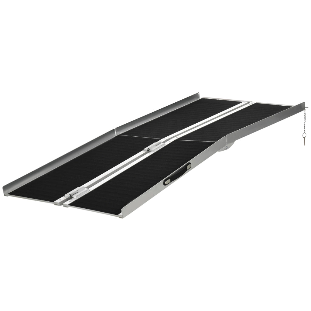 Rampa Pieghevole per Sedia a Rotelle ¨C Xylo ¨C Alluminio Antiscivolo 183x73.5cm Nero