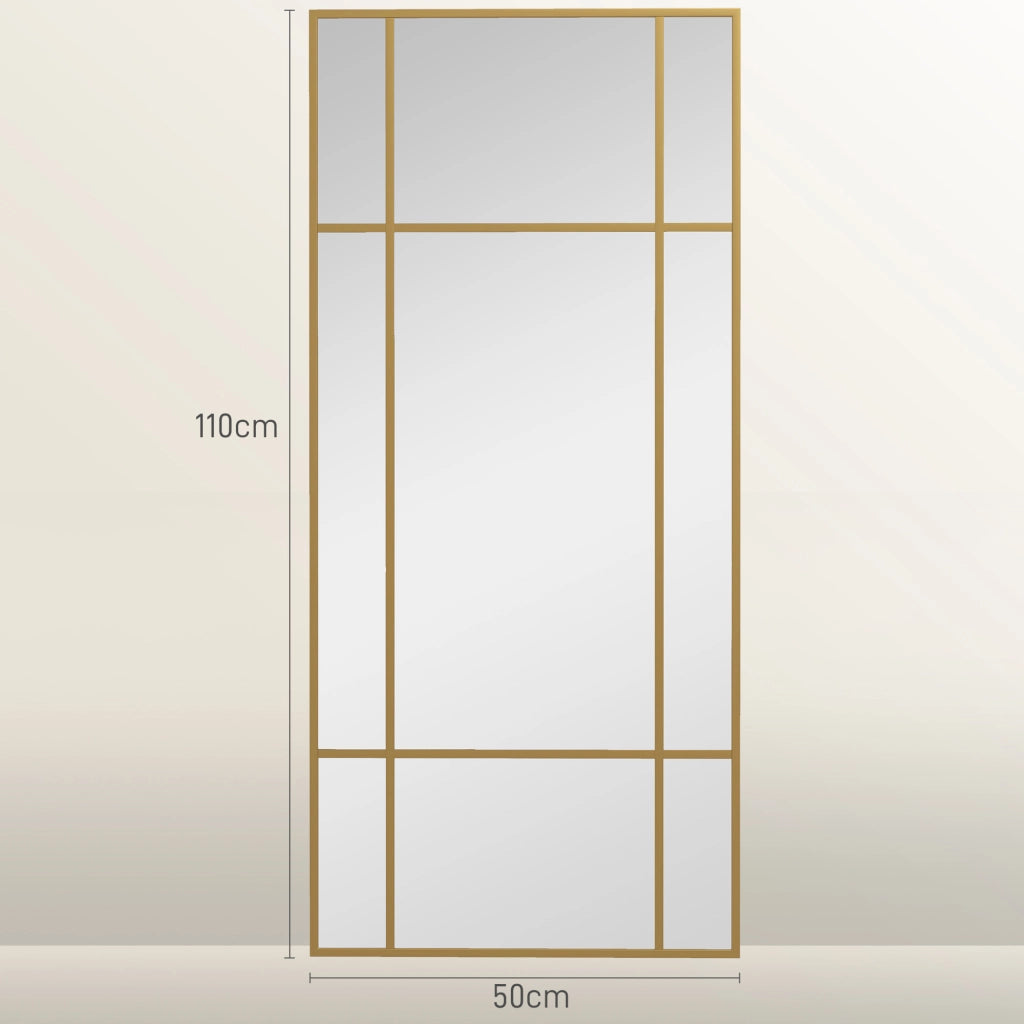 Specchio da Parete Finestra ¨C zephmum ¨C 110x50cm Oro