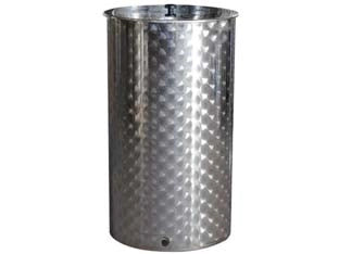 CONTENITORE ENOLOGICO FONDO A PENTOLA INOX AISI 304 SALDATO- - lt.200 ø mm.580x890h. bocc.F1/2 fiorettato - 1 pezzi BELVIVERE