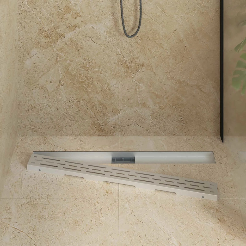 Drenaggio doccia con design a striscia Argento 90 cm CFW2471551