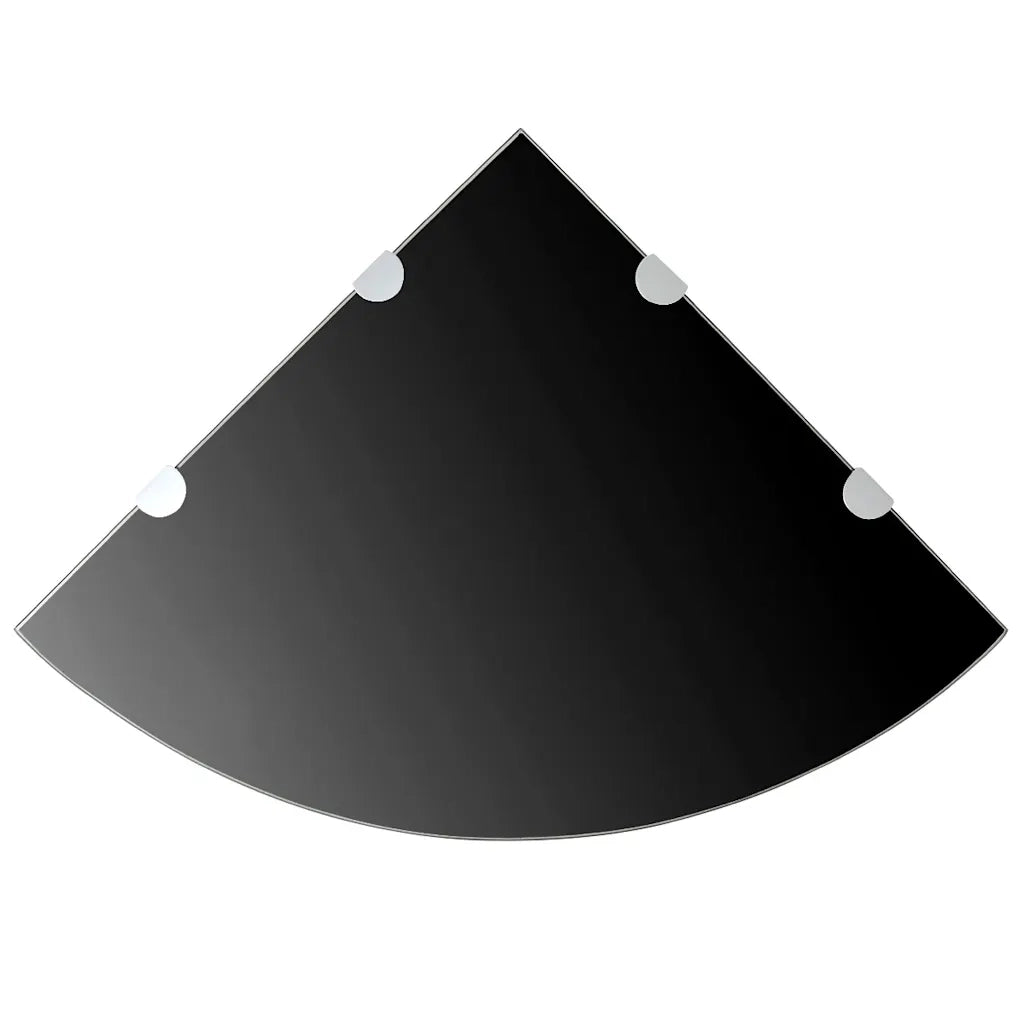 Scaffale Angolare con Supporti Cromati Vetro Nero 45x45 cm 243857