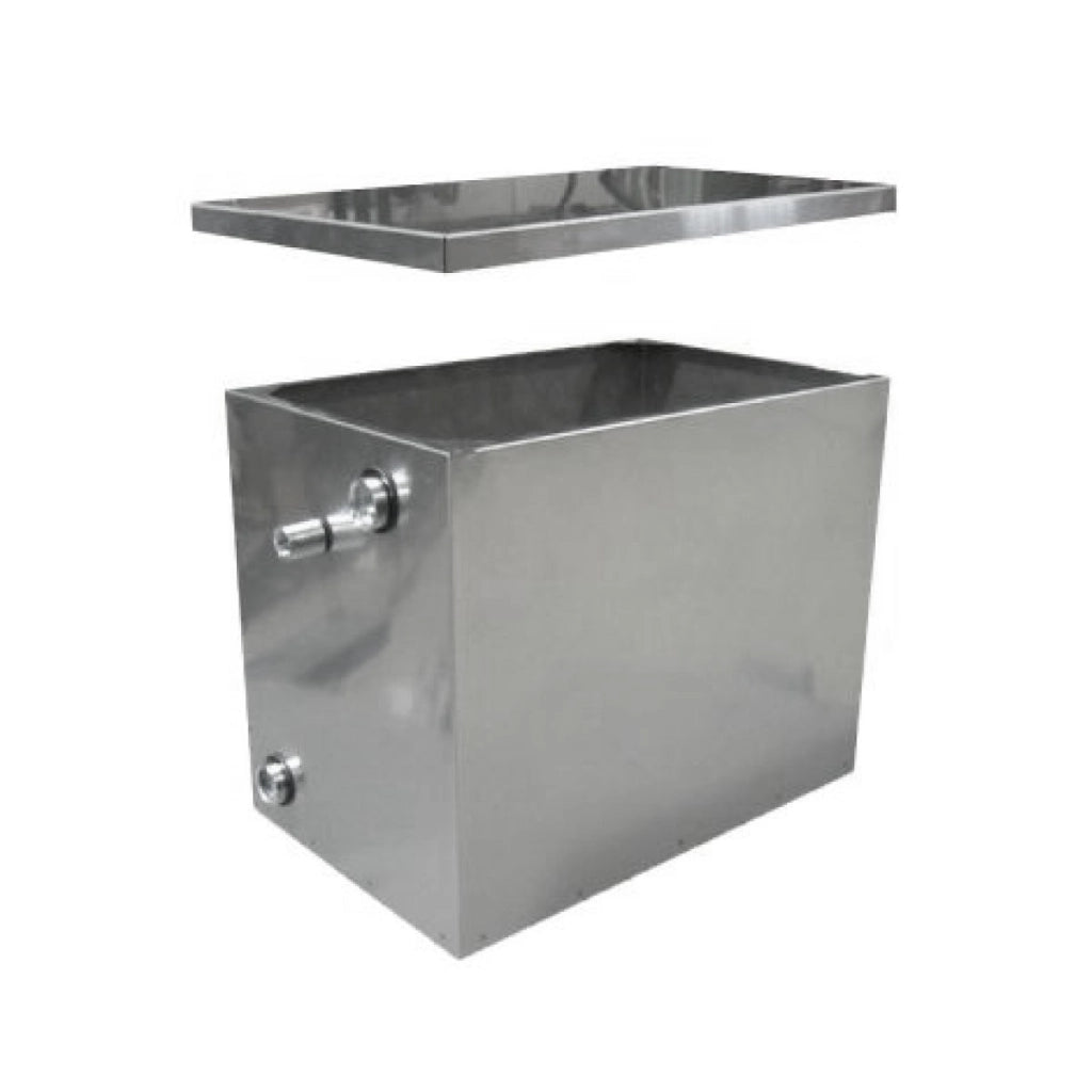 VASO DI ESPANSIONE APERTO IN ACCIAIO INOX AISI 304 CON RACCORDI - LT 30  - GFR