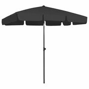 Ombrellone da Spiaggia Nero 200x125 cm 314733