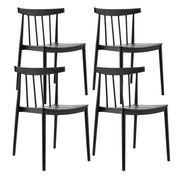 Oviala - Set di 4 sedie da terrazza in plastica nera