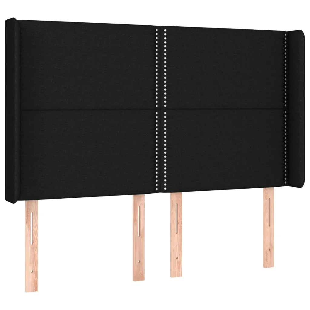 Testiera a LED-Testata con LED Nera 147x16x118/128 cm in Tessuto 858195