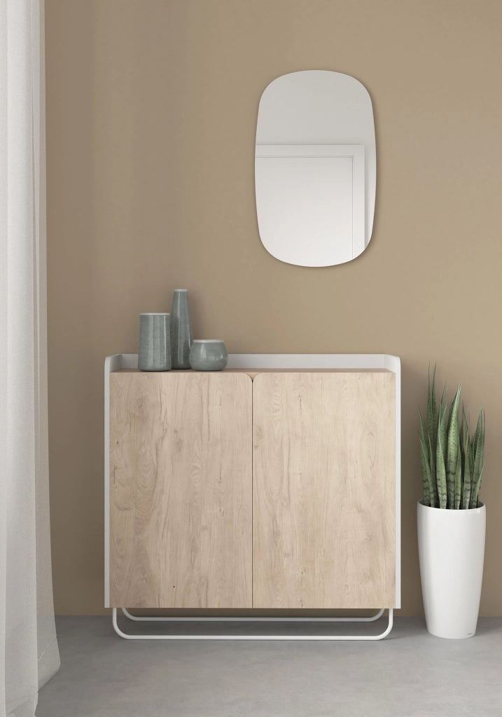 Specchio ovale Herdasa agglomerato bianco 65x40x2