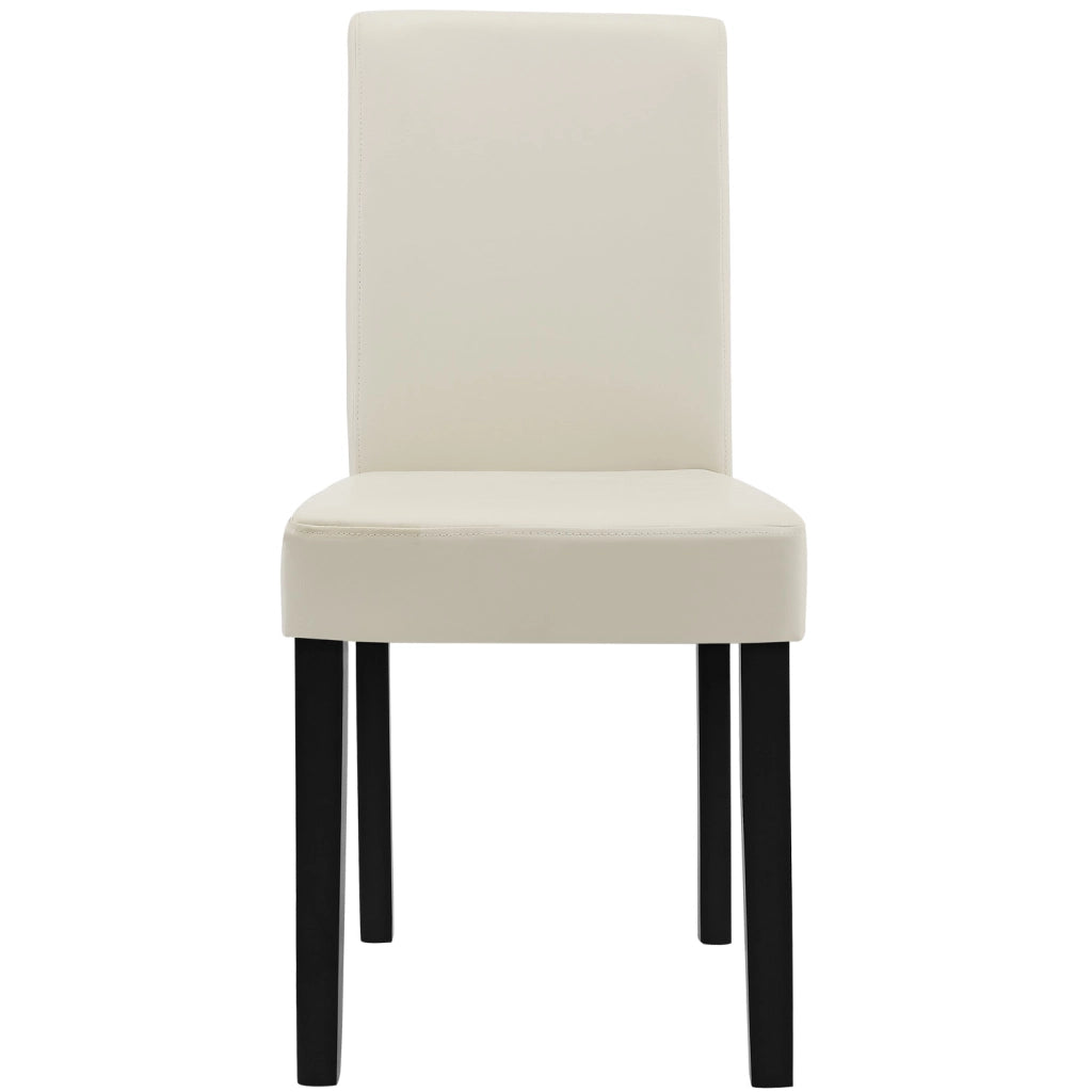Set Pranzo con Tavolo 140x90 cm e 6 Sedie in Similpelle - Effetto Rovere Antico / color Crema  [en.casa]
