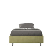 BS COM Letto una piazza e mezza contenitore imbottito 130x200 microfibra tè verde