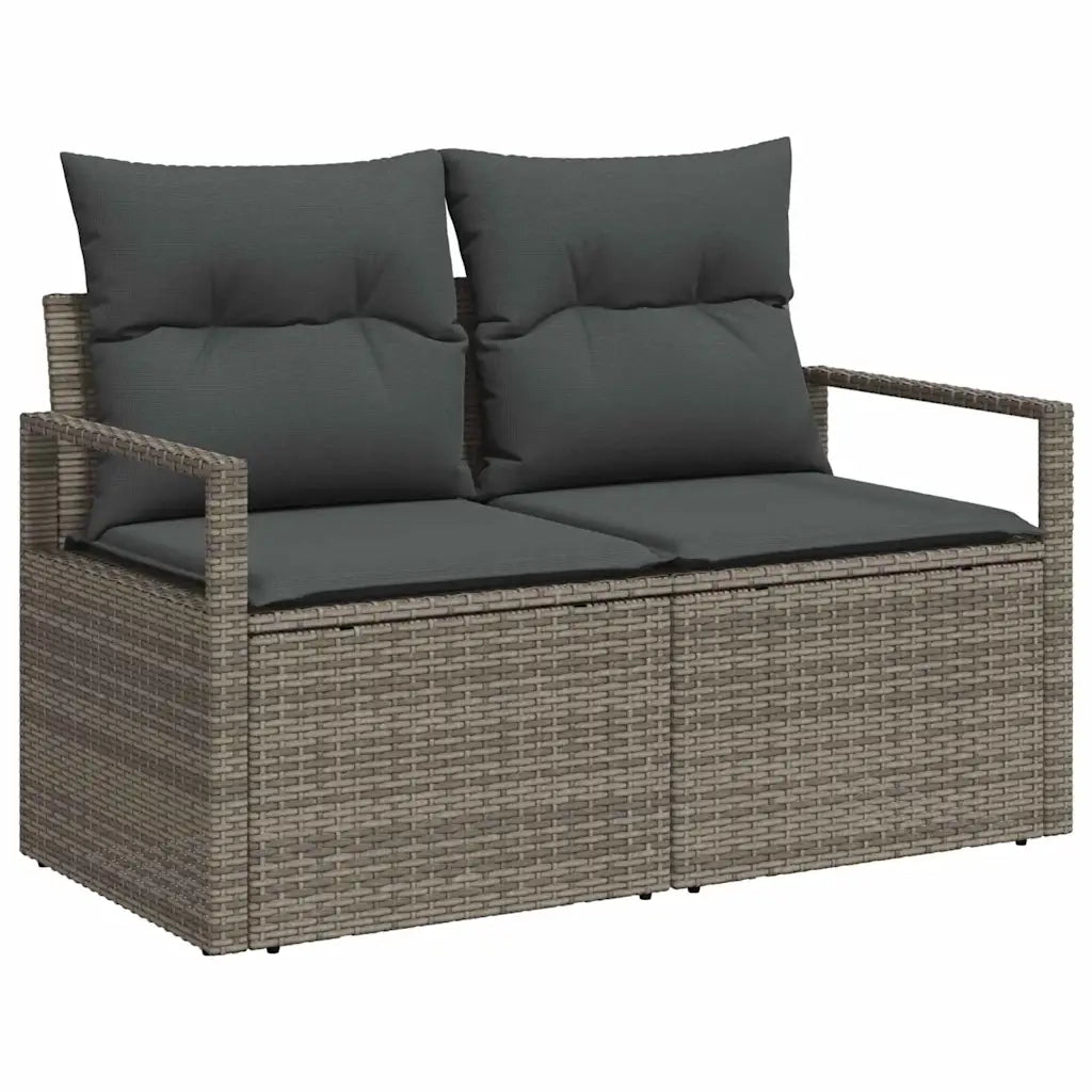 Set Divano da Giardino con cuscino con cuscino 9 pcs Grigio