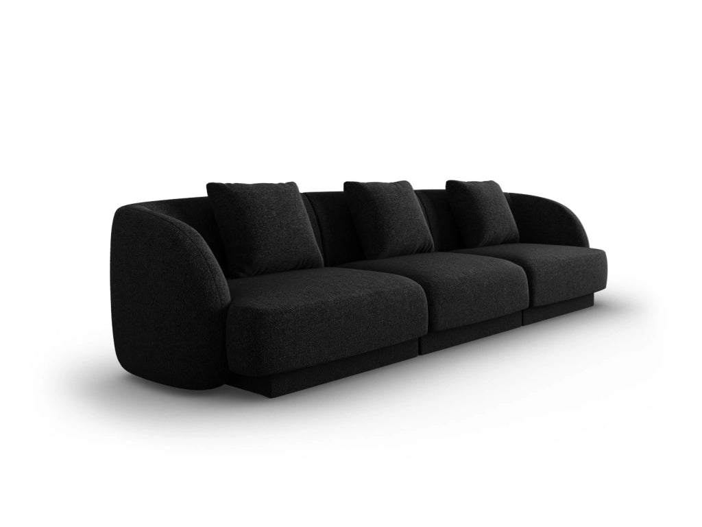 Cosmopolitan Design - Divano "Tulum" 3 posti in ciniglia nero 