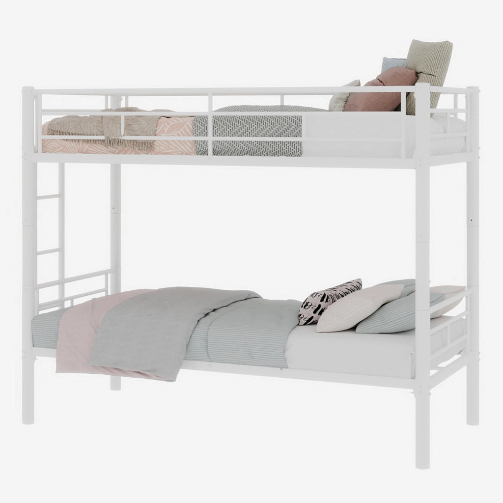 Letto a castello funzionale in ferro bianco 97x196 cm
