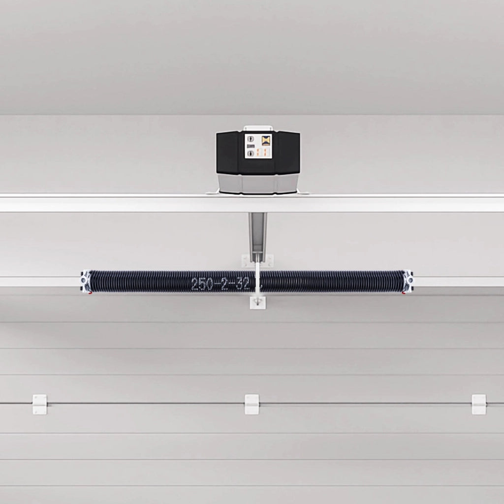Coppia Molle di Torsione per Porte da Garage Φ6,35 x Φ50,8 x 813 mm in Acciaio Nero, Ricambio Robusto con Barre e Accessori