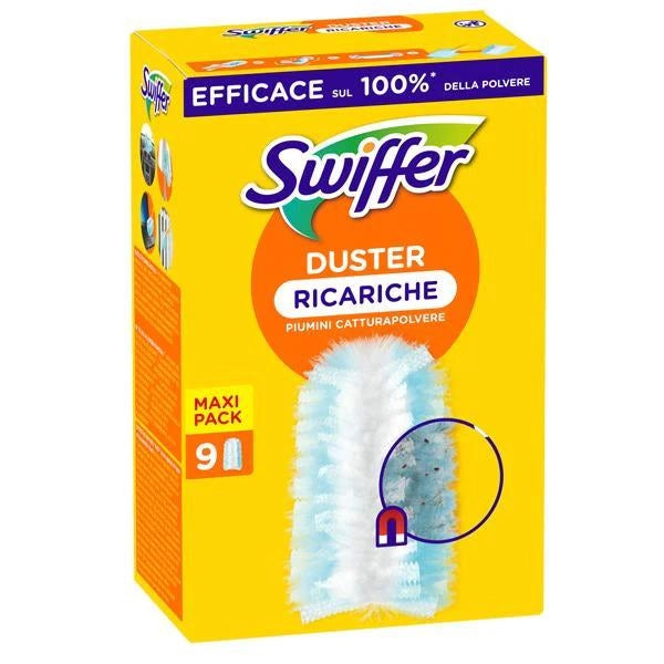 SWIFFER DUSTER REFILL CATTURAPOLVERE EFFICACE SUL 100% DELLA POLVERE 9 PZ MAXI PACK