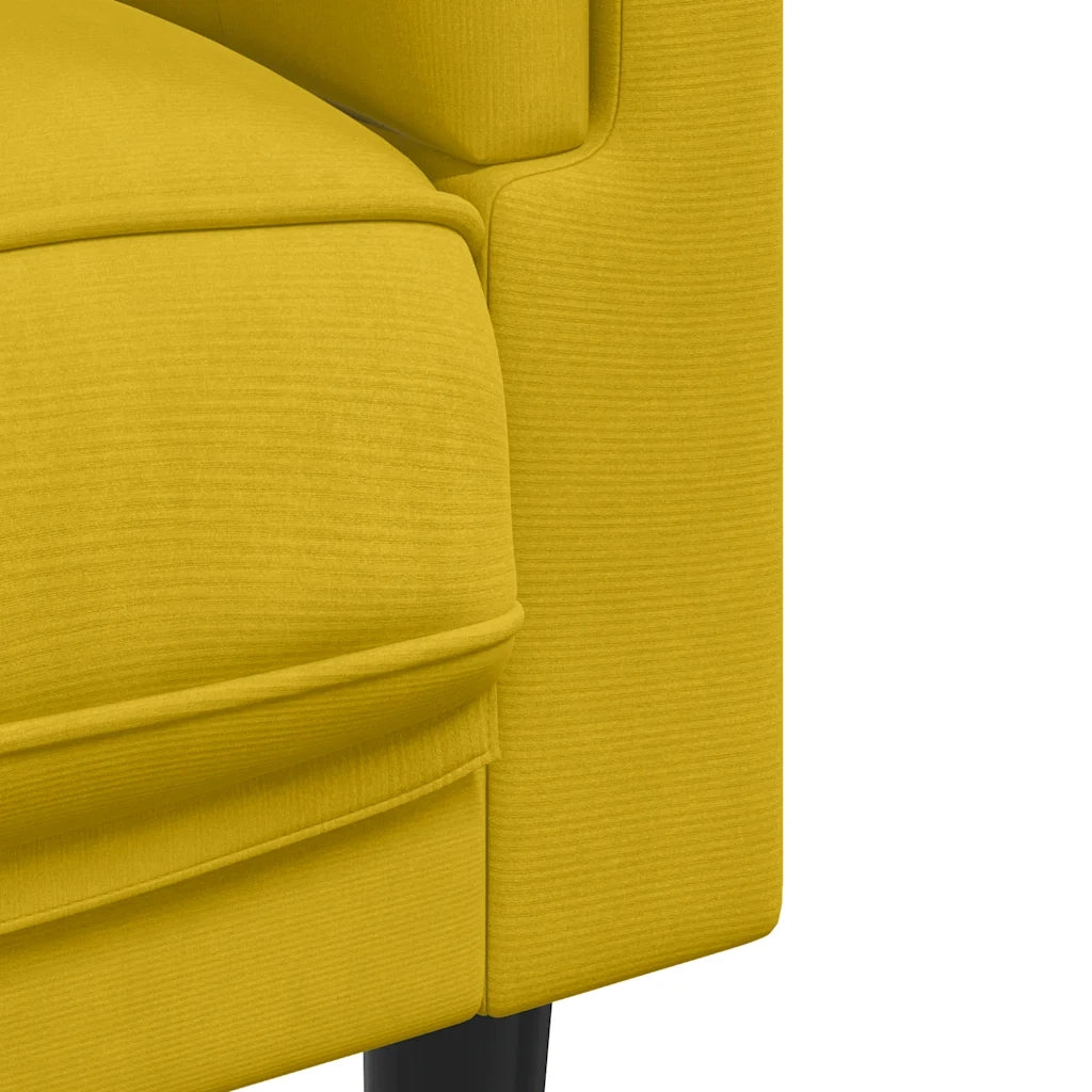 Divano a 2 Posti con Cuscini-Sofa 2 Posti con Cuscini Giallo in Velluto