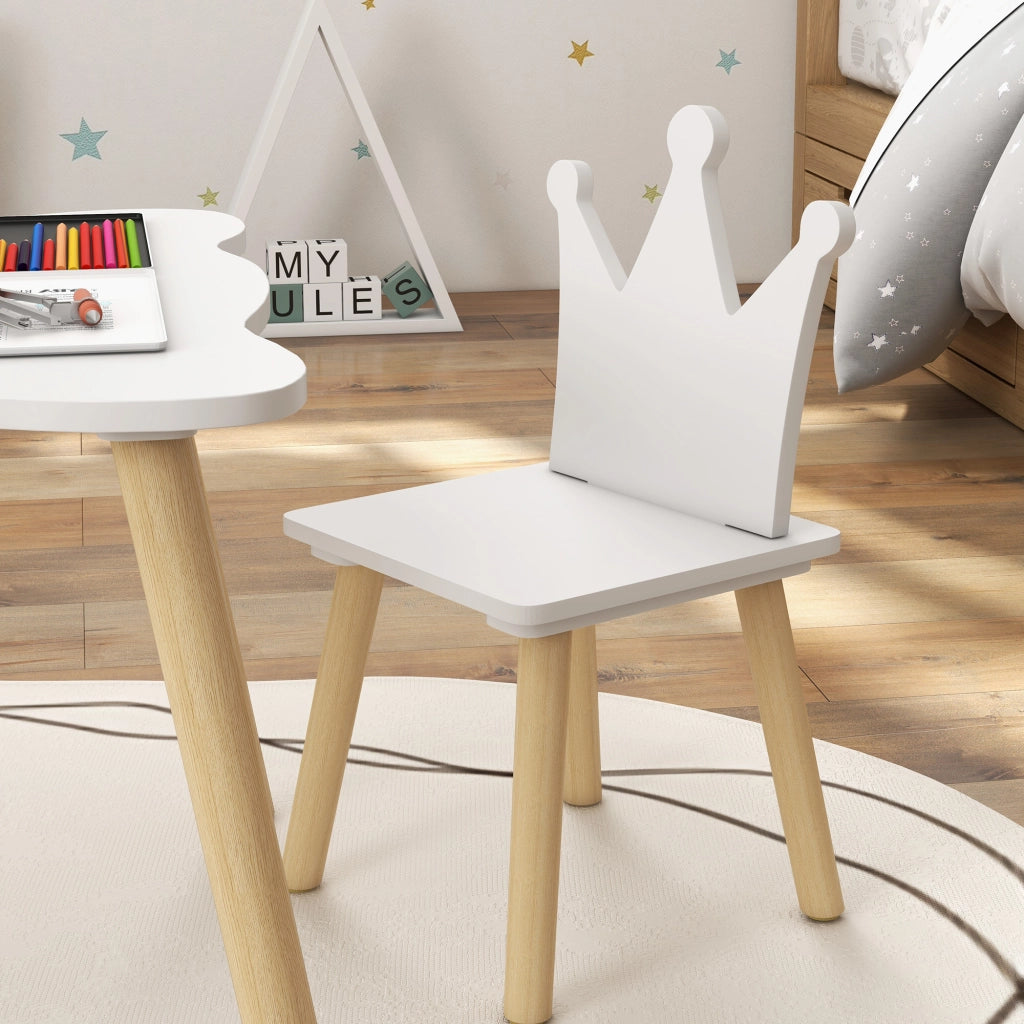 Set Tavolo e 2 Sedie per Bambini ¨C Minimal ¨C Bianco