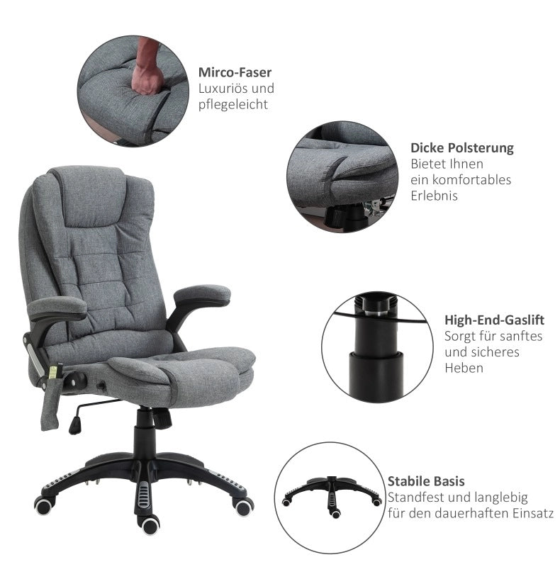 Poltrona da ufficio massaggiante ergonomica grigio scuro