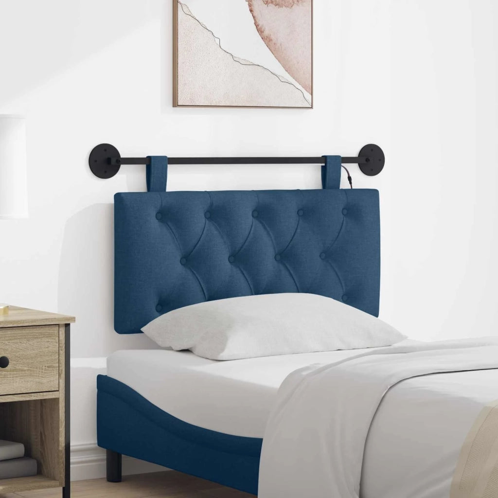 Testiera | Testata sospesa Con luce LED Blu Tessuto