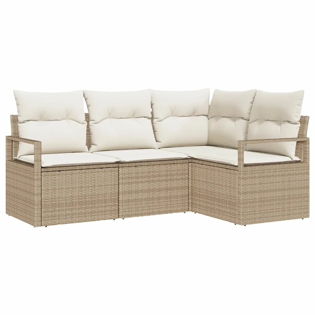 Set di divani 4 pcs Beige polyrattan 3346361