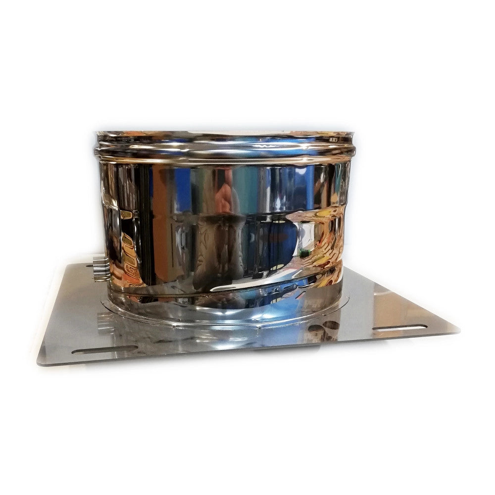 Piastra di base da 100mm in acciaio inox aisi 304 con spurgo