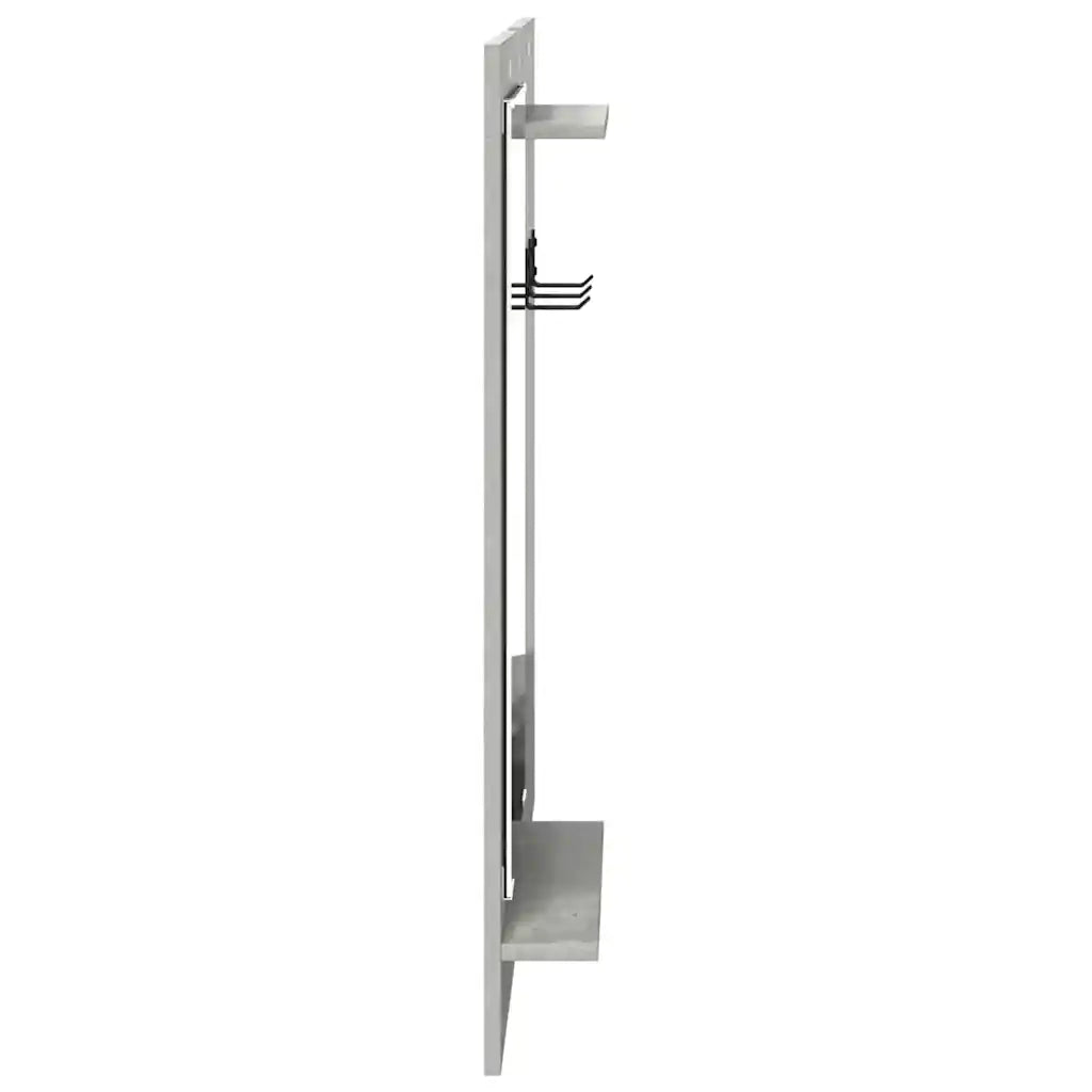 Appendiabiti a muro con specchio Grigio cemento 70 x 10 x 90 cm 874526