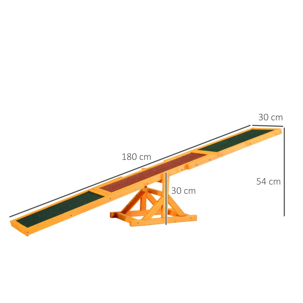 Desviae Altalena agility per cani in legno naturale 180 × 30 × 30 cm antiscivolo per addestramento