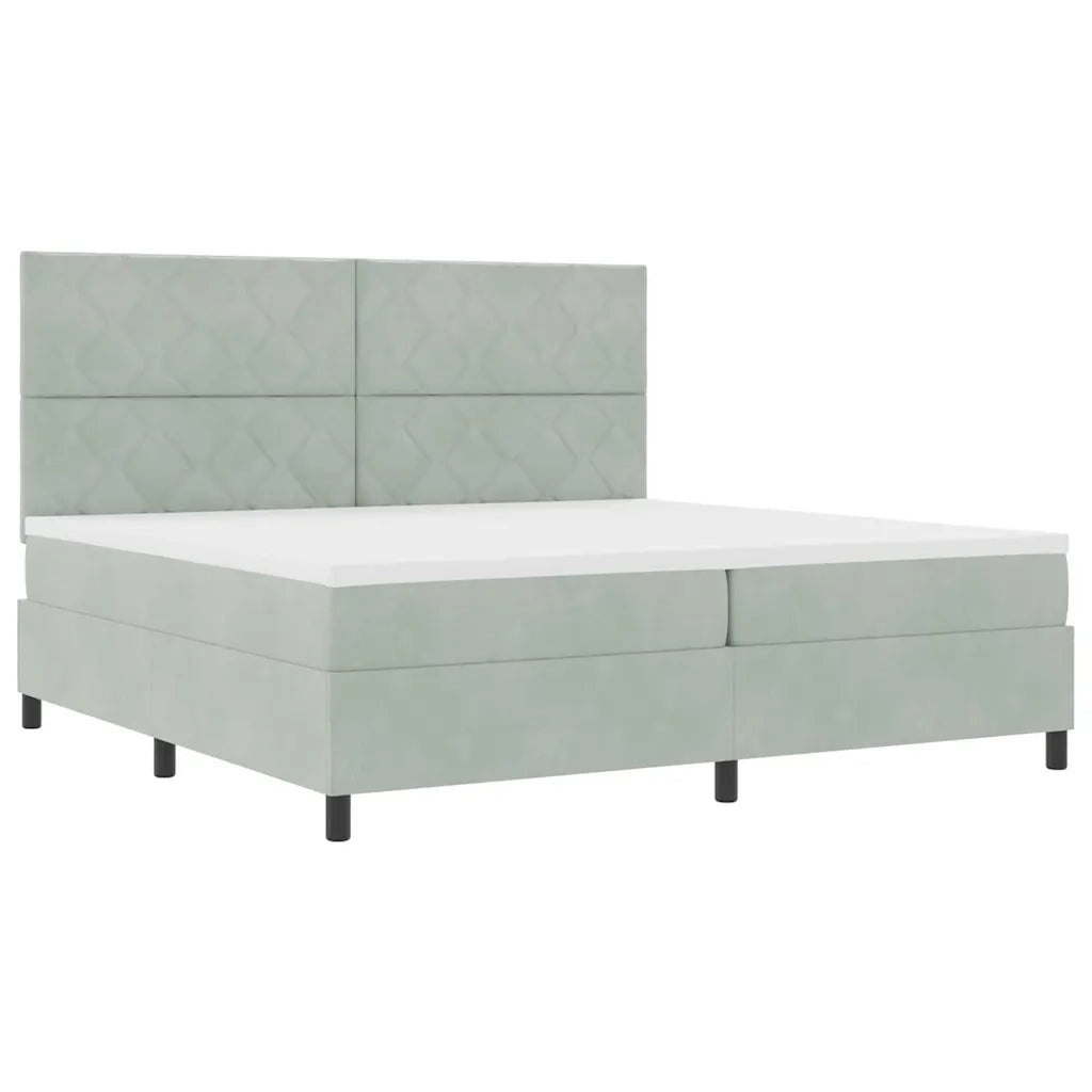 Letto a molle con materasso Grigio chiaro 200 x 200 cm Tessuto 3339920