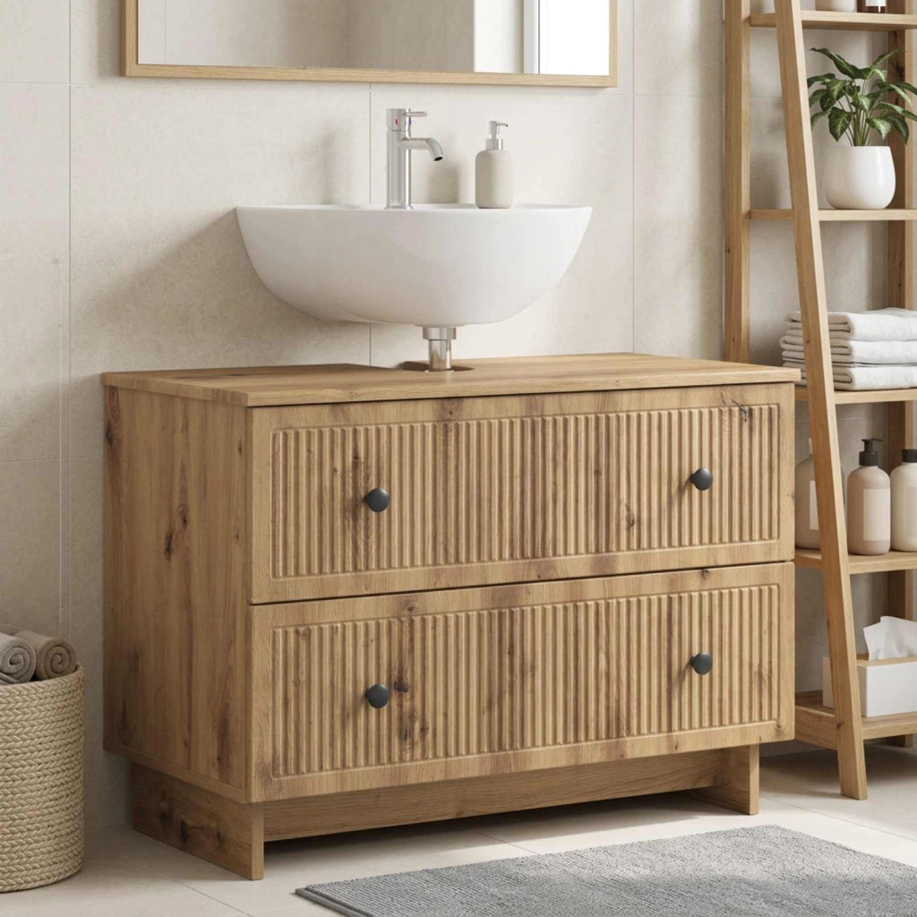 Armadio per Lavabo da Bagno EDE Rovere Artigianale 895924