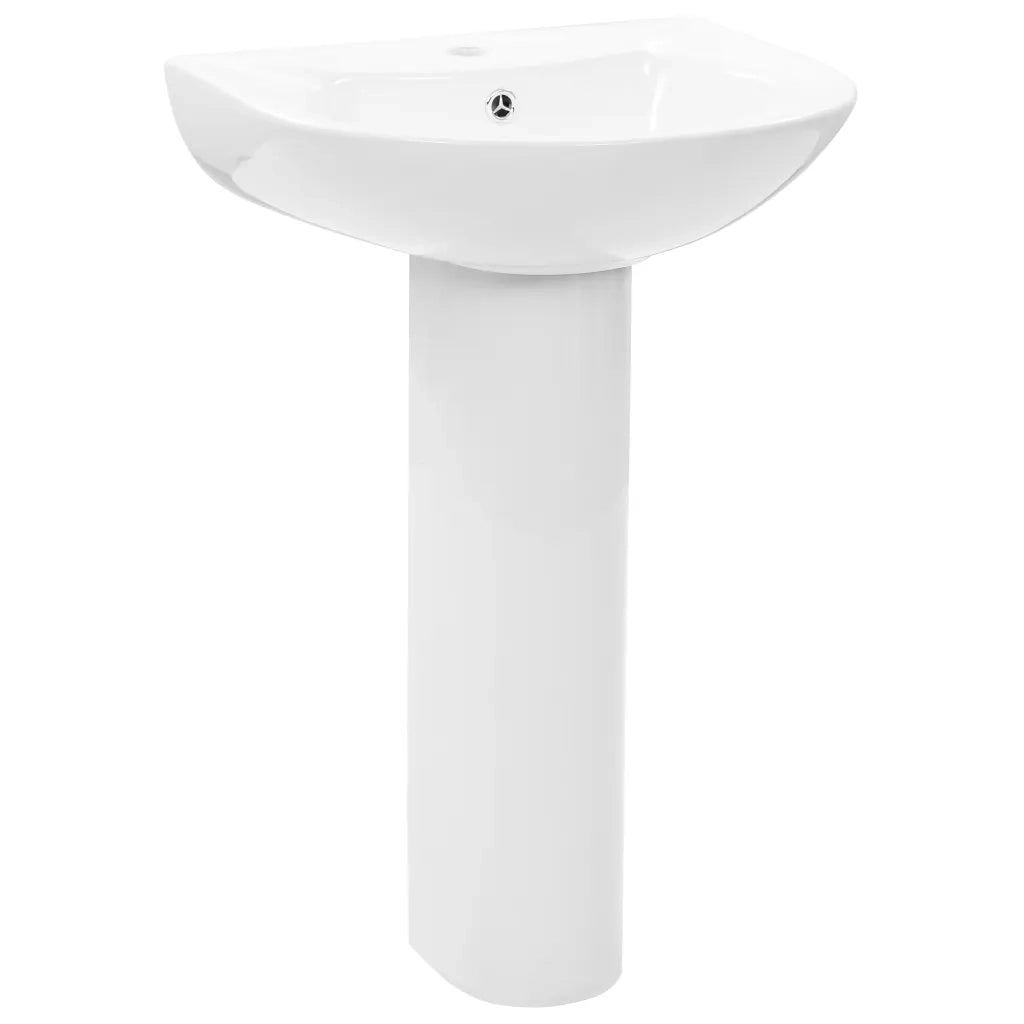 Lavandino a Colonna in Ceramica-Lavabo-Lavello Bianca 520x440x190 mm